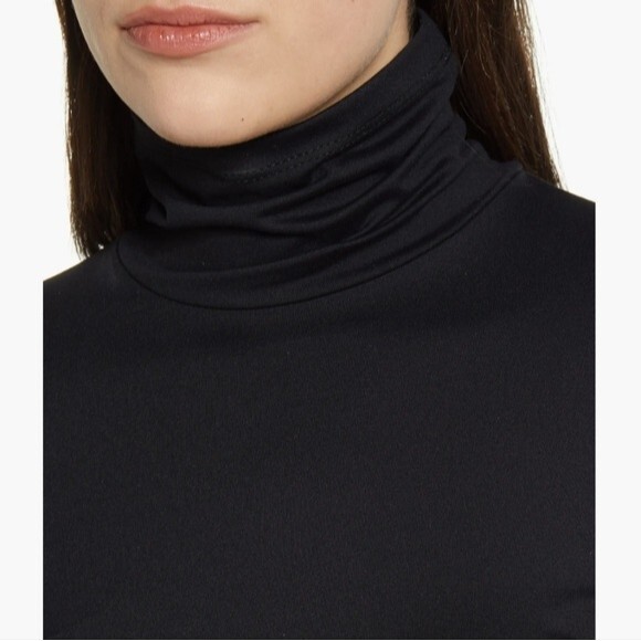 Susana Monaco Long Sleeve Turtleneck Slit Midi Dress black size S - Picture 4 of 16